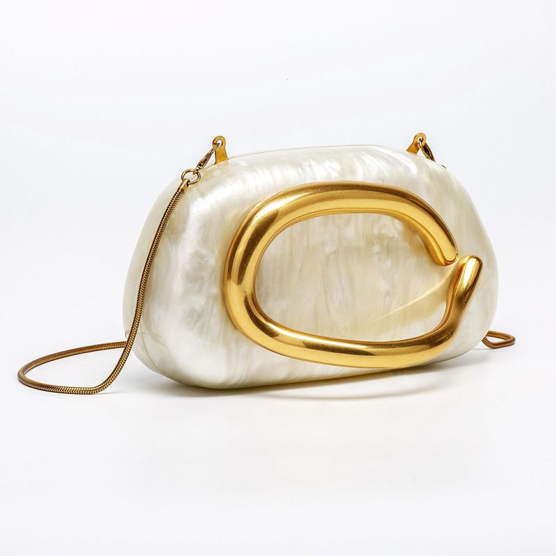 Borse da donna Borsa a tracolla singola da donna Nuova borsa a tracolla a forma speciale in acrilico a conchiglia Borsa a pochette per cena di nozze alla moda_voghion.com
