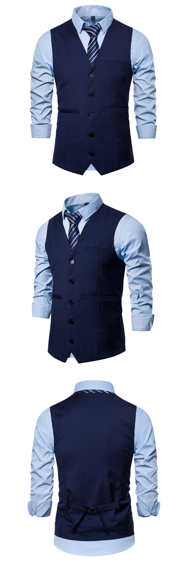 colete masculino de cor sólida, tamanho grande, colete casual, colete masculino, jaqueta fina_voghion.com