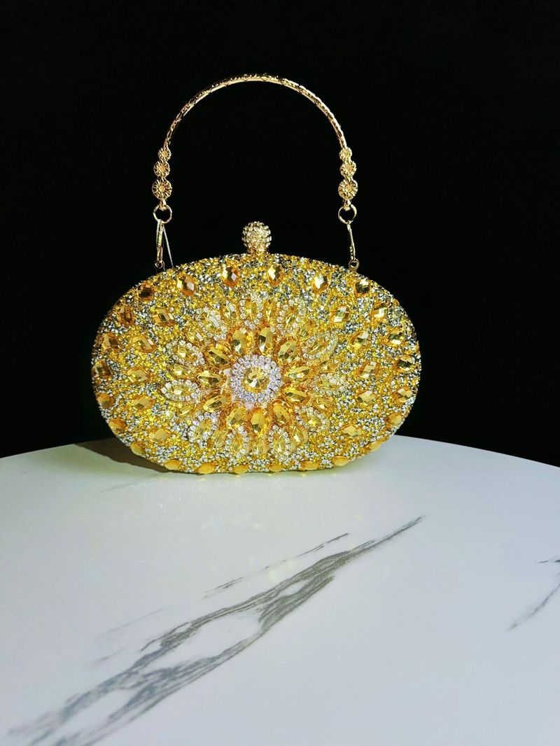 New Water Girasole Pieno di Diamanti Uovo d'Oca Piccola Borsa per banchetti Qipao da donna con croce diagonale palmare_voghion.com