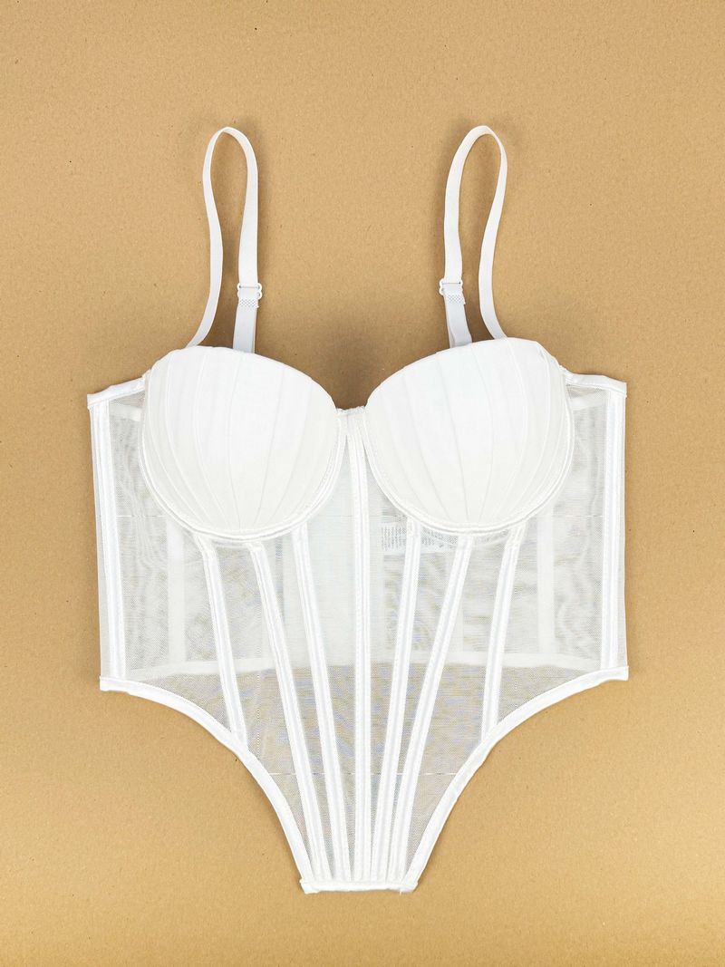 Women's Clothing Pleated Design Herringbone Bra High End Outer Wear Bra With Cup Pads Body Shaping Sling_voghion.com