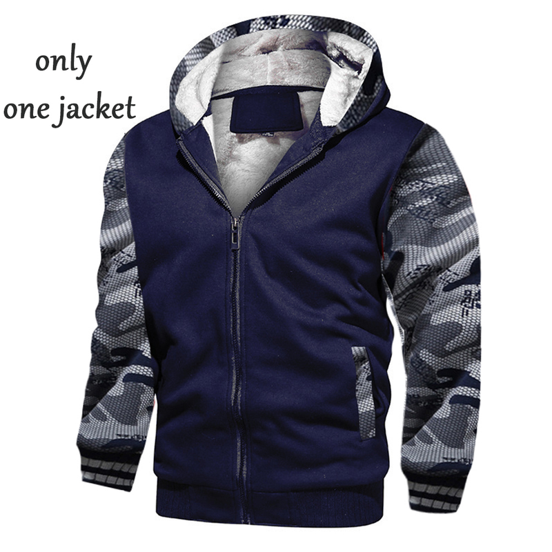 Wantersportjackett Hosenanzich Männermäntel Hosen Sets Verdickte Fleece Thermo Hoodies Set Camouflage Trainingsanzich_voghion.com