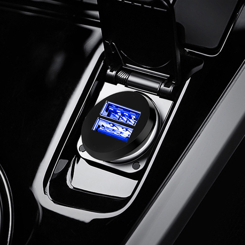 Kunjiuyou Car Charger Mini Quick Charge 3.1A Dual USB Auto Charger Adapter For Mobile Phone-Black_voghion.com