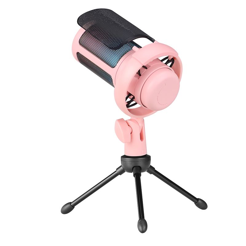 USB Condenser Gaming for PC PS4 Phone with Touch Mute Singing Noise Reduction RGB Lighting Capacitor Microphone Set_voghion.com