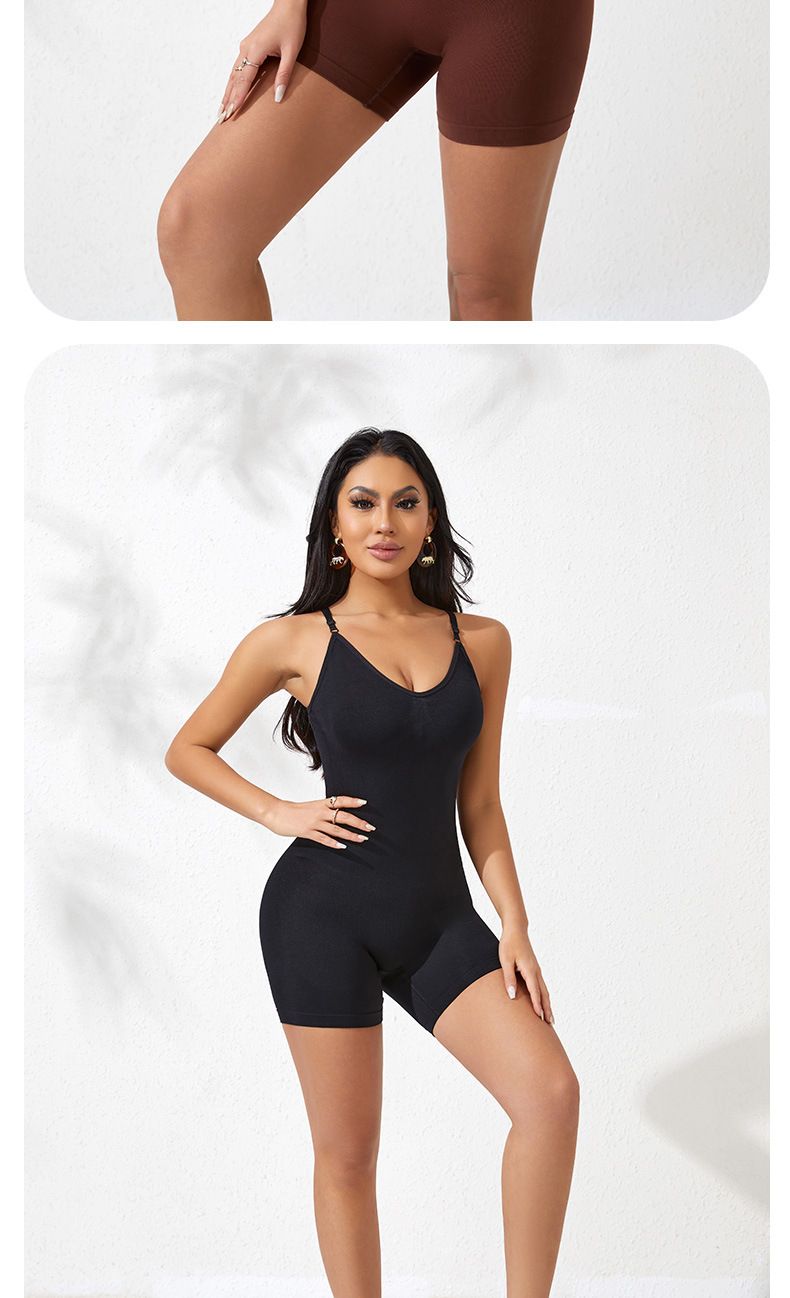 Nahtloser Shapewear-Bodysuit – Bauchkontrolle mit hoher Taille und Po-Lifting, schlankmachender Ganzkörper-Bodysuit mit Riemchen (Übergröße XXXL, Schwarz/Haut/Kaffee)_voghion.com