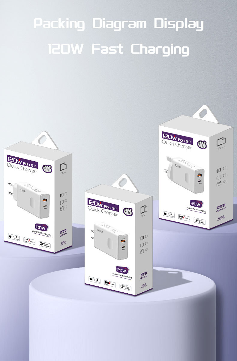 120 W superschnelles Flash-Telefonladegerät nach britischem Standard, geeignet für Apple 15 Huawei Xiaomi Ladekopf_voghion.com