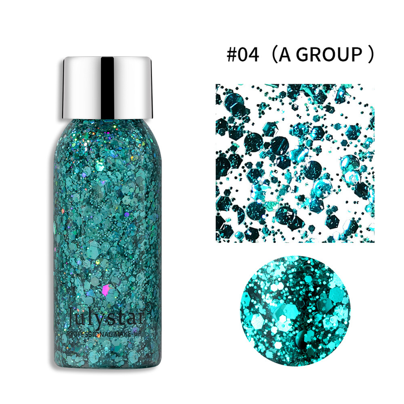 Blue Sequins Liquid Stage Makeup Face Body Flash Colorful eye shadow Set_voghion.com