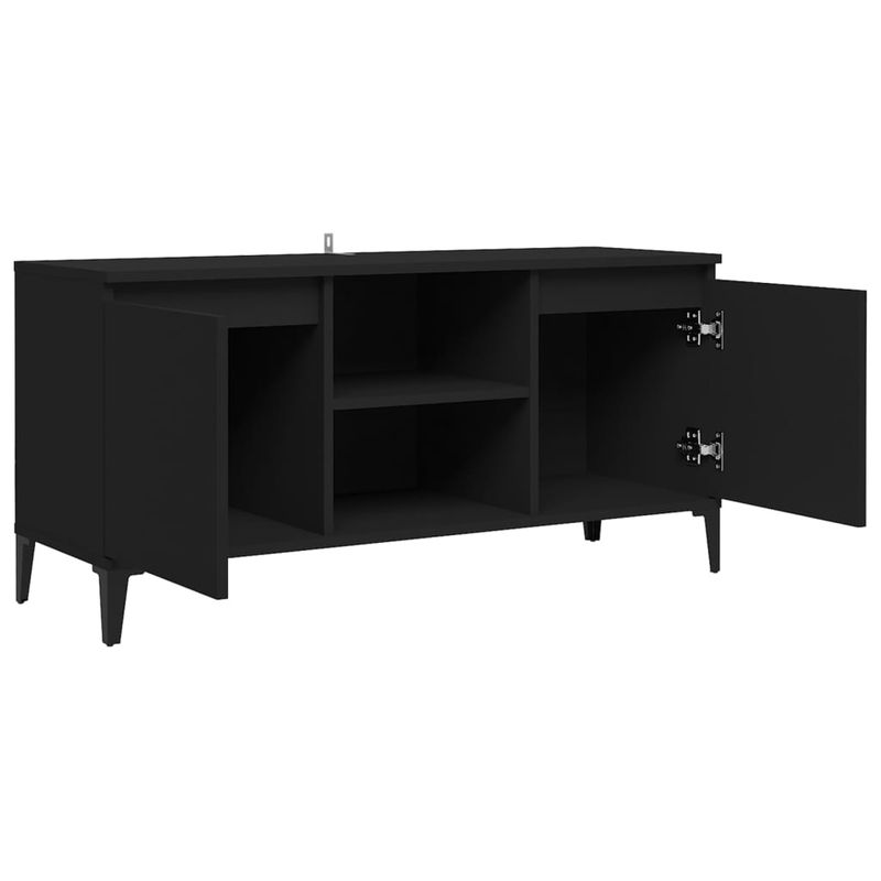 TV-Schrank Mit Metallbeinen Schwarz 103,5x35x50 Cm_voghion.com