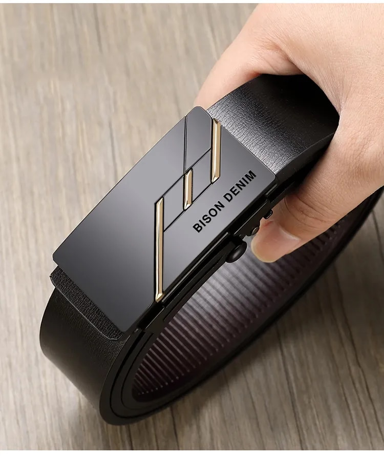 HOT Automatic Alloy Buckle High Quality Fashion Business Cow Genuine Leather Belt for Men_voghion.com