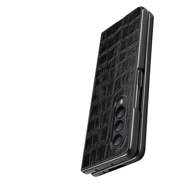 Applicable to Samsung zfold5 mobile phone casecrocodile pattern protective case, leather folding screen_voghion.com