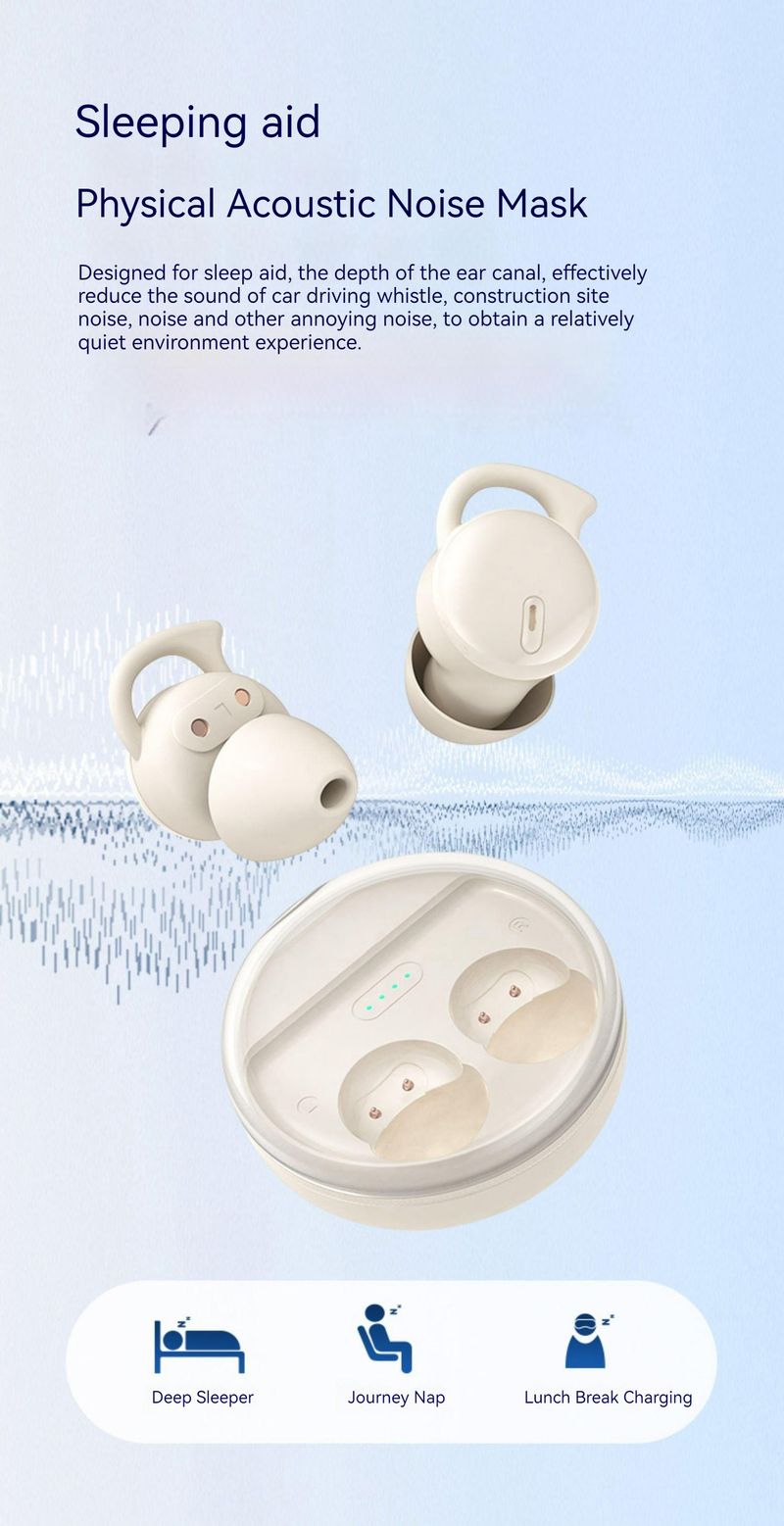 Q26 Mini-Schlafkopfhörer, kleine kabellose Bluetooth-Ohrhörer mit Geräuschunterdrückung, unsichtbare In-Ear-Ohrhörer zum Schlafen, Geschenkidee_voghion.com