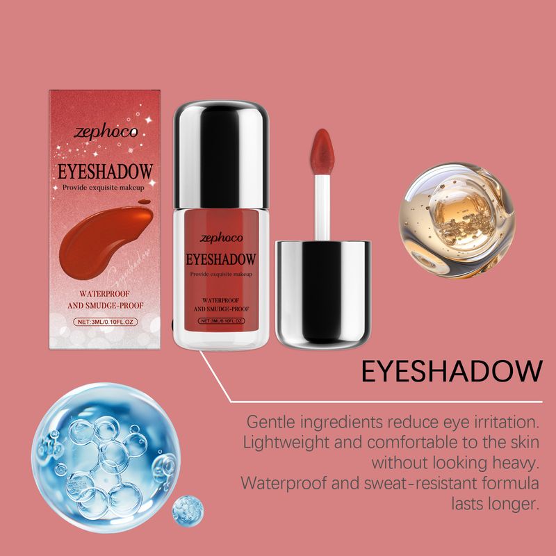 Zephoco Shimmer Red Liquid Natural Color Leicht aufzutragender Eye Party Makeup Tragbarer Lidschatten_voghion.com