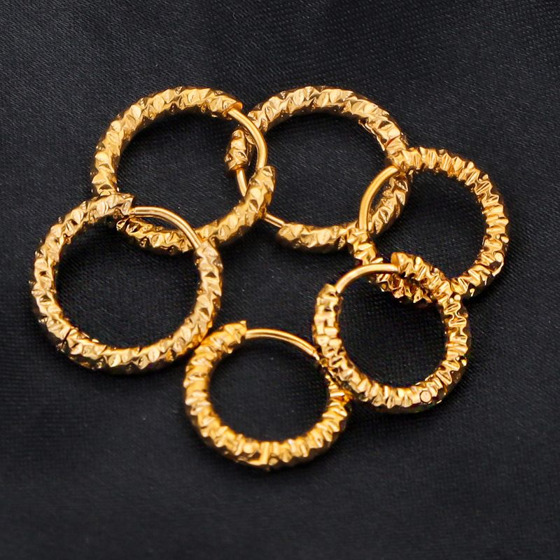 Ronde, modieuze accessoires voor dames van roestvrij staal, zelfgemaakte oorbellen, handgemaakte accessoires_voghion.com