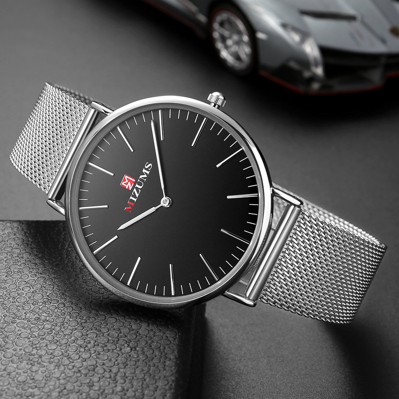 MIZUMS M8009 Ceas bărbătesc cu cuarț, business casual, cu bandă de oțel_voghion.com