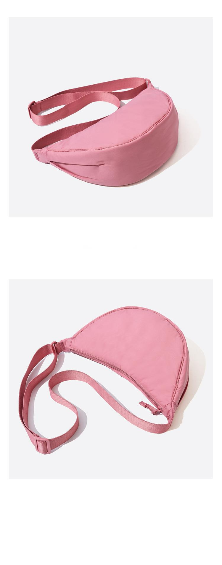 Borsa a tracolla portatile semplice da donna in nylon imbottito in tinta unita, borsa da viaggio_voghion.com