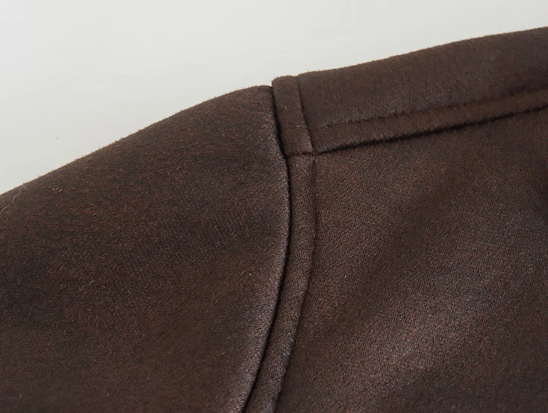 TRAF 2023 Fashion Leisue New Casual Leathe Shit Coat With Belt Jacket Coat Top Coat Autumn Winte Long Sleeve_voghion.com