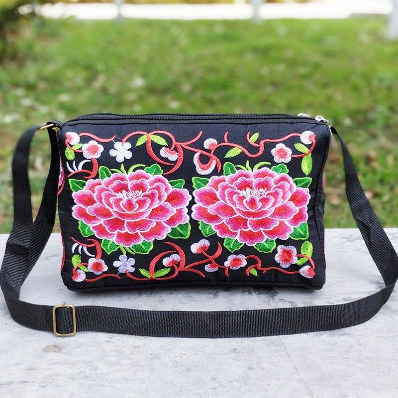 Petit sac bandoulière vintage en toile brodé recto-verso pour femme, idéal pour téléphone portable_voghion.com
