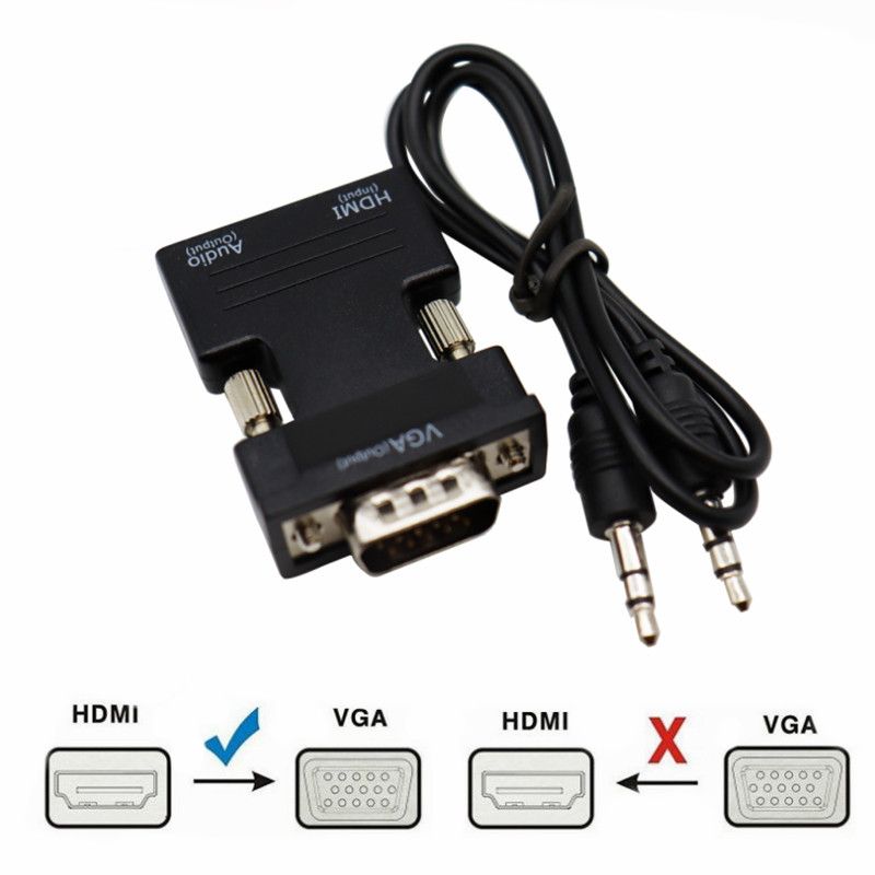 Adaptér HD 1080P VGA na HDMI kompatibilní s audiom pro PC, notebook, HDTV, projektor, HDMI na VGA_voghion.com
