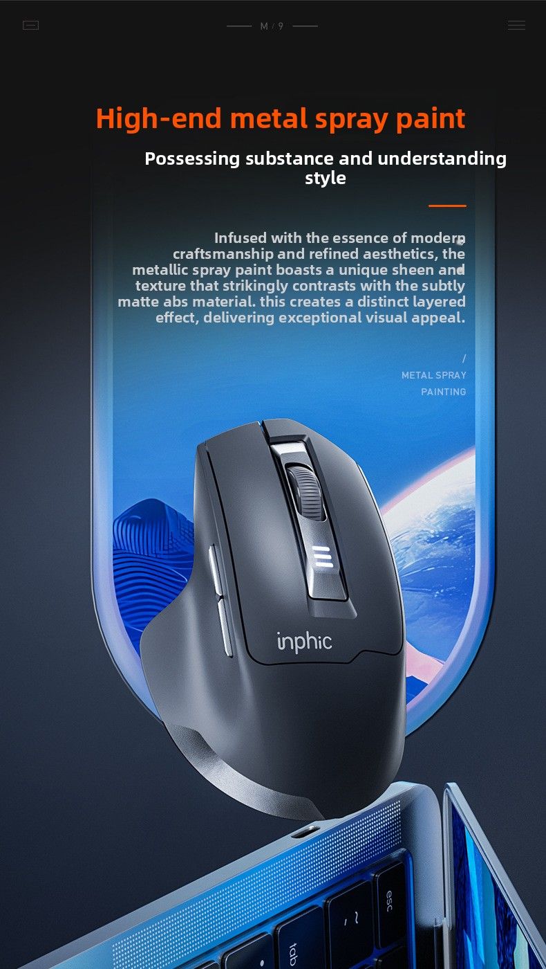 【High Quality】 Infick M9 Wireless Mouse Rechargeable Office And Home Use, Ergonomic Silent Design For Laptop_voghion.com