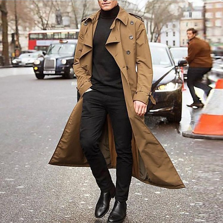 2023 Mid-Length Trench Men's Long Coat Hot Sale_voghion.com