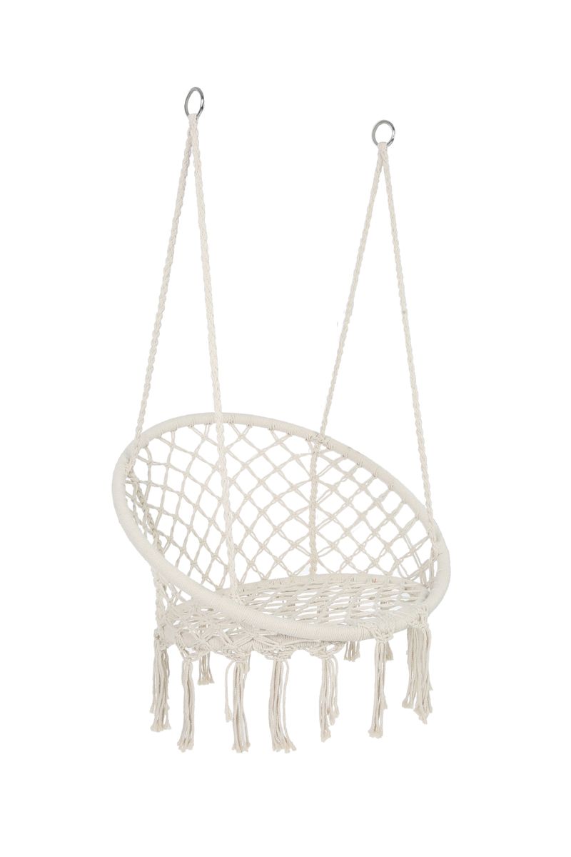 Hammock Chair Macrame Swing Max 330 Lbs Hanging Cotton Rope Hammock Swing Chair for Indoor and Outdoor_voghion.com