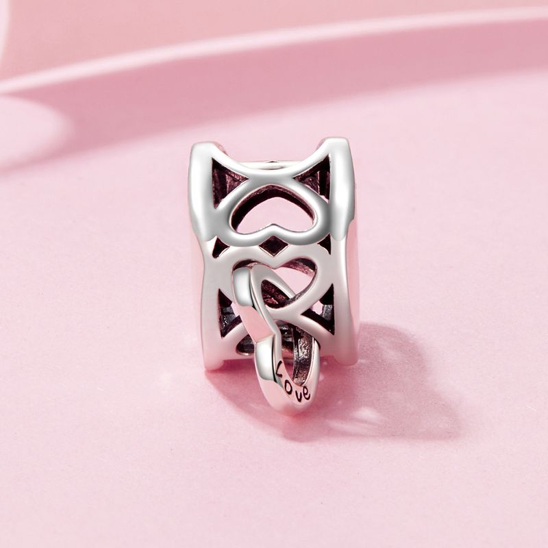 Moederdag Dubbel Hart Charm Sterling Zilveren Charm,SCC3049_voghion.com