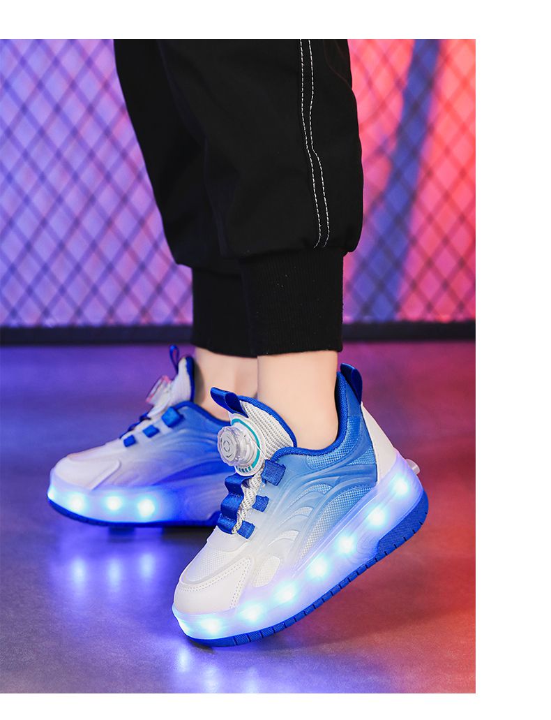 Tenisice LED svjetla za djecu, dječake i djevojčice, USB punjenje, svjetleći sportski kotači, vanjske cipele za parkour, koturaljke_voghion.com