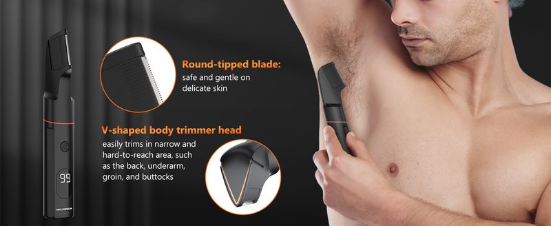 MAXGROOM 4 in 1 Body Kit miesten häpyhiusten nenäpartaleikkuri sähköinen IPX6 vedenpitävä nivusparranajokone miehille_voghion.com