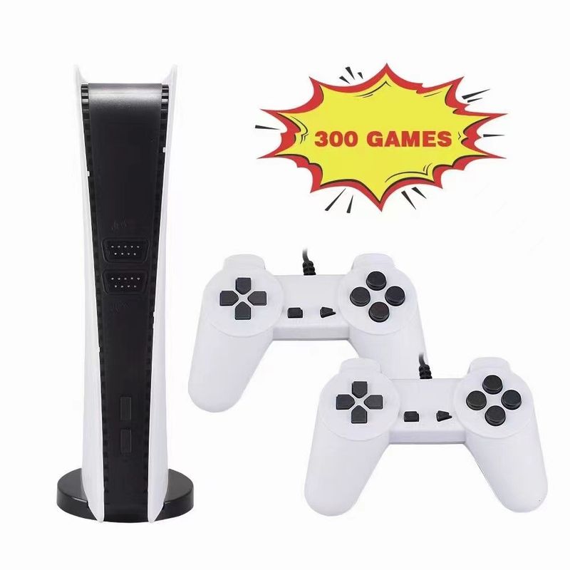 Mini TV-spelconsole P5 Nostalgische rood-witte machine FC met 300 ingebouwde spellen voor twee spelers_voghion.com