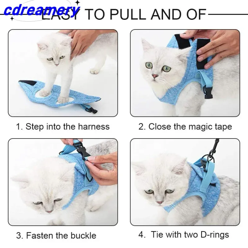 Pettorine e cinture per gatti, imbracature morbide a prova di fuga per passeggiate, giacche traspiranti con strisce riflettenti, accessori Forcat_voghion.com