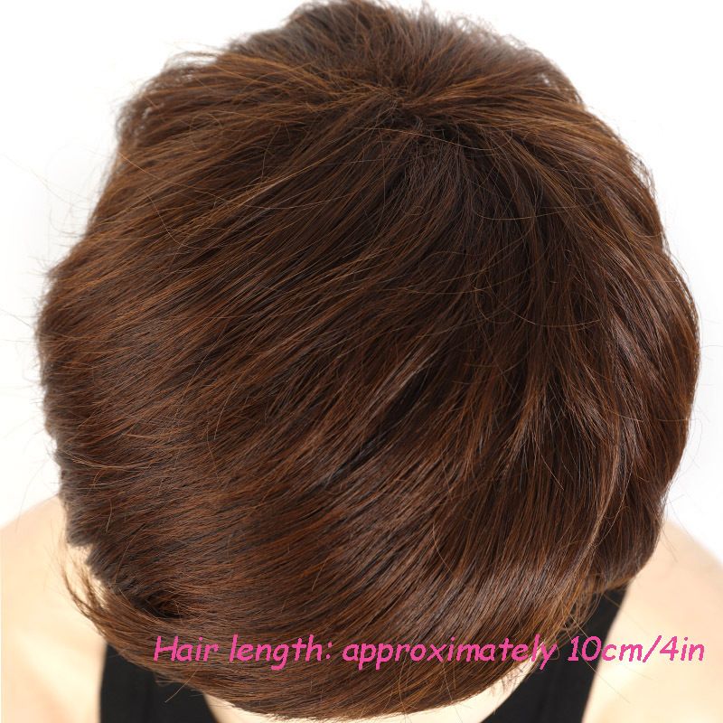 perruque perruque cheveux courts raides fibre chimique synthétique environ 10cm90g cheveux courts raides frange latérale quotidienne_voghion.com