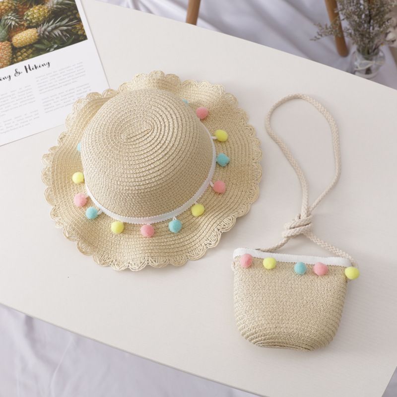 Cappello da sole in erba per ragazza pescatore, protezione da spiaggia per principessa estiva femminile per bambini, cappello da bacino_voghion.com