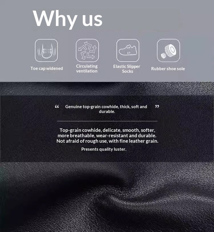 Glide Glide Single Breathable Export Genuine Top Layer Cowhide Wide Foot Casual Men's Youth Business Leather Shoes_voghion.com