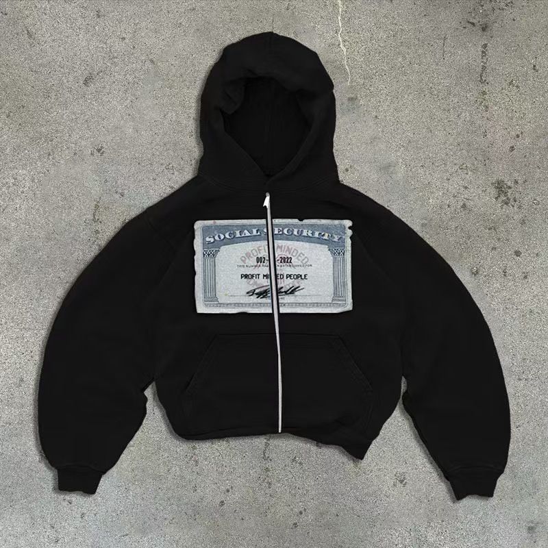 Felpa con cappuccio oversize con zip per adolescenti - Pullover unisex con stampa giocosa, stile streetwear Y2K_voghion.com