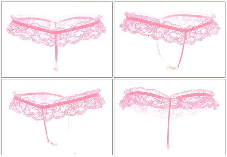 Sexy mutandine/perizoma da donna in pizzo PP, lingerie erotica con massaggio di perle, biancheria intima aperta, T_voghion.com