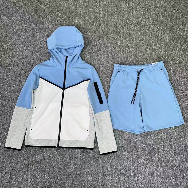 Conjunto deportivo de primavera y verano para hombre, cárdigan informal de punto con capucha, talla 490 y pantalones cortos, talla 4503, 20SS_voghion.com