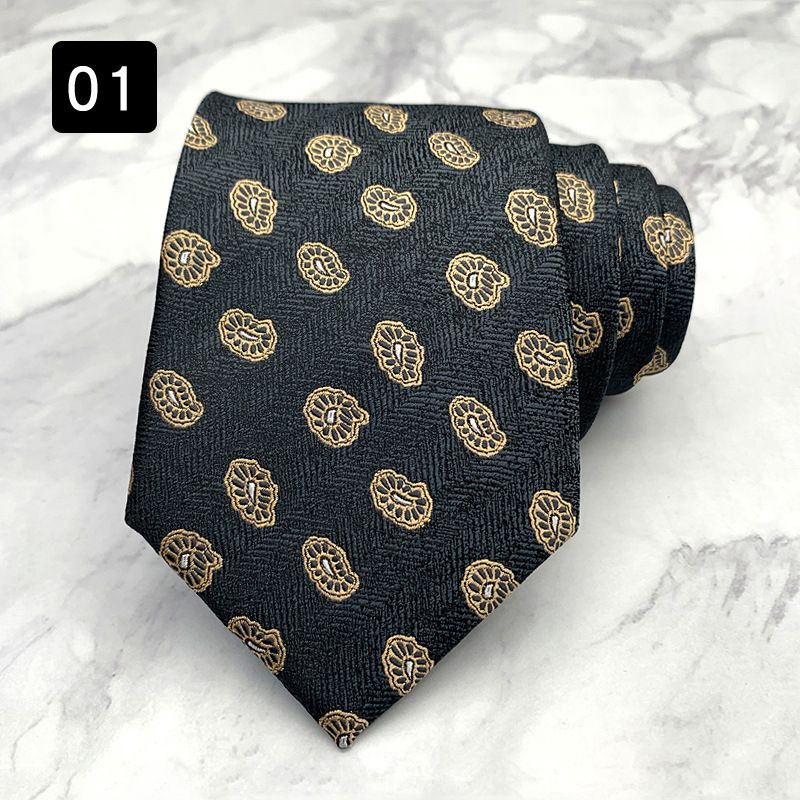 Tie For Men Formal Suit Accessory Fashion Paisley Cashew Pattern Hand-Knotted Wide Version 8CM_voghion.com