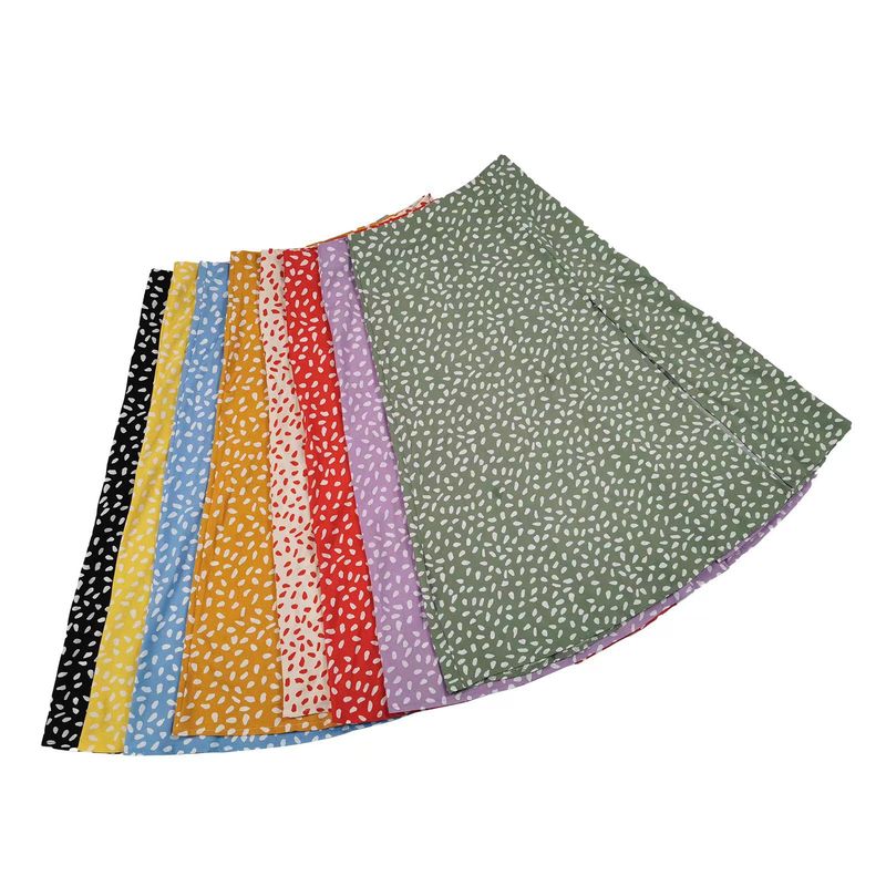 hot selling Y2k Skirts Korean Reviews Many Clothes Summer Dress Mid-rise A-Line Midi Frock Dot Print Side Split Hem Skirt Daily_voghion.com