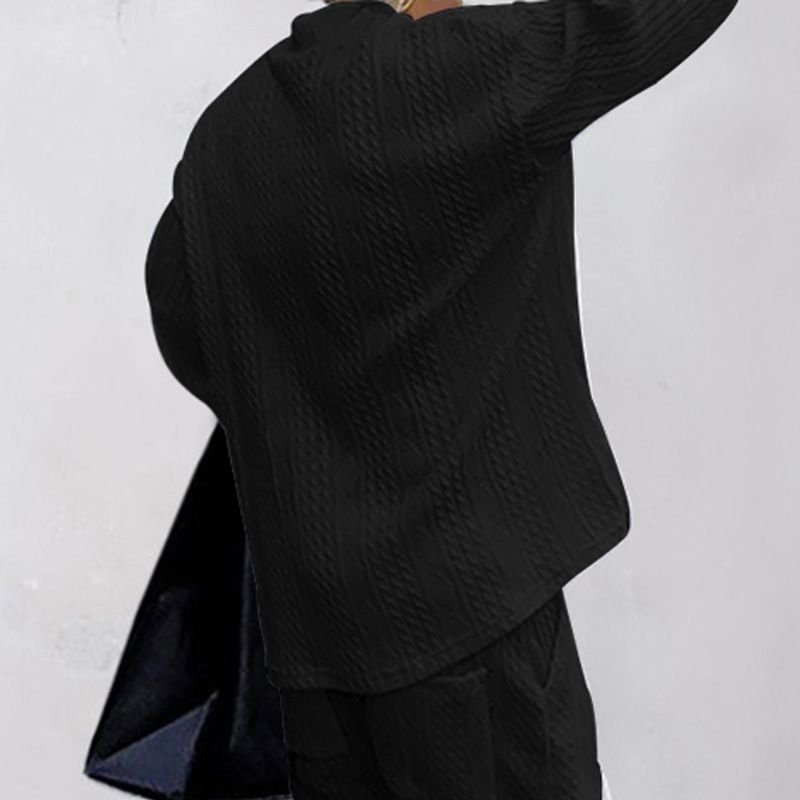 Herren 3D Jacquard V-Ausschnitt Langarm Freizeithemd - Asymmetrischer Druck, Lockere Passform, Bequem & Stylisch Für Den Herbst_voghion.com