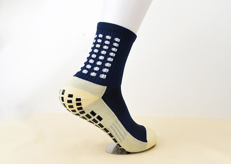 Calzini da calcio da uomo in spugna con fondo spesso, calzini da calcio in rete traspiranti antiscivolo a pois, calzini da basket d'élite, da corsa_voghion.com