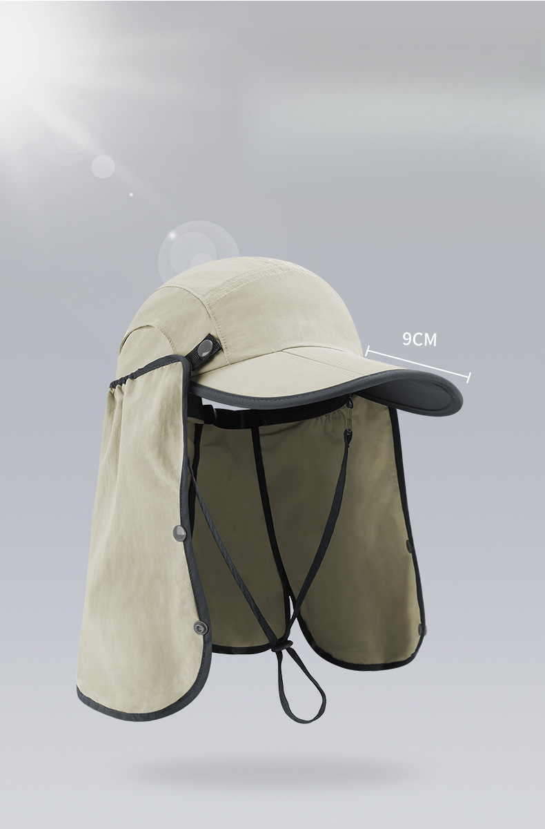 Bærbar trefoldet andehue, fuld beskyttelse til sommer og udendørs, solafskærmning for ansigtet, baseballkasket med myg og_voghion.com