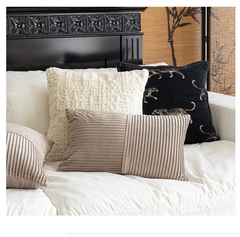 Acessórios domésticos Capa de almofada de sofá bordada de luxo com luz nórdica Ins Style Modelo Quarto Almofada decorativa Almofada de cabeceira Almofada de encosto de cama_voghion.com