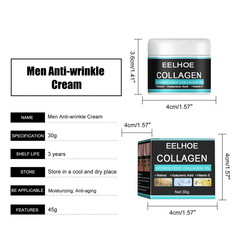 Mænd Ansigtscreme Anti Aging Fjern Rynker Opstrammende Lifting Whitening Creme Oplysende Fugtgivende ansigtshudplejecremer_voghion.com