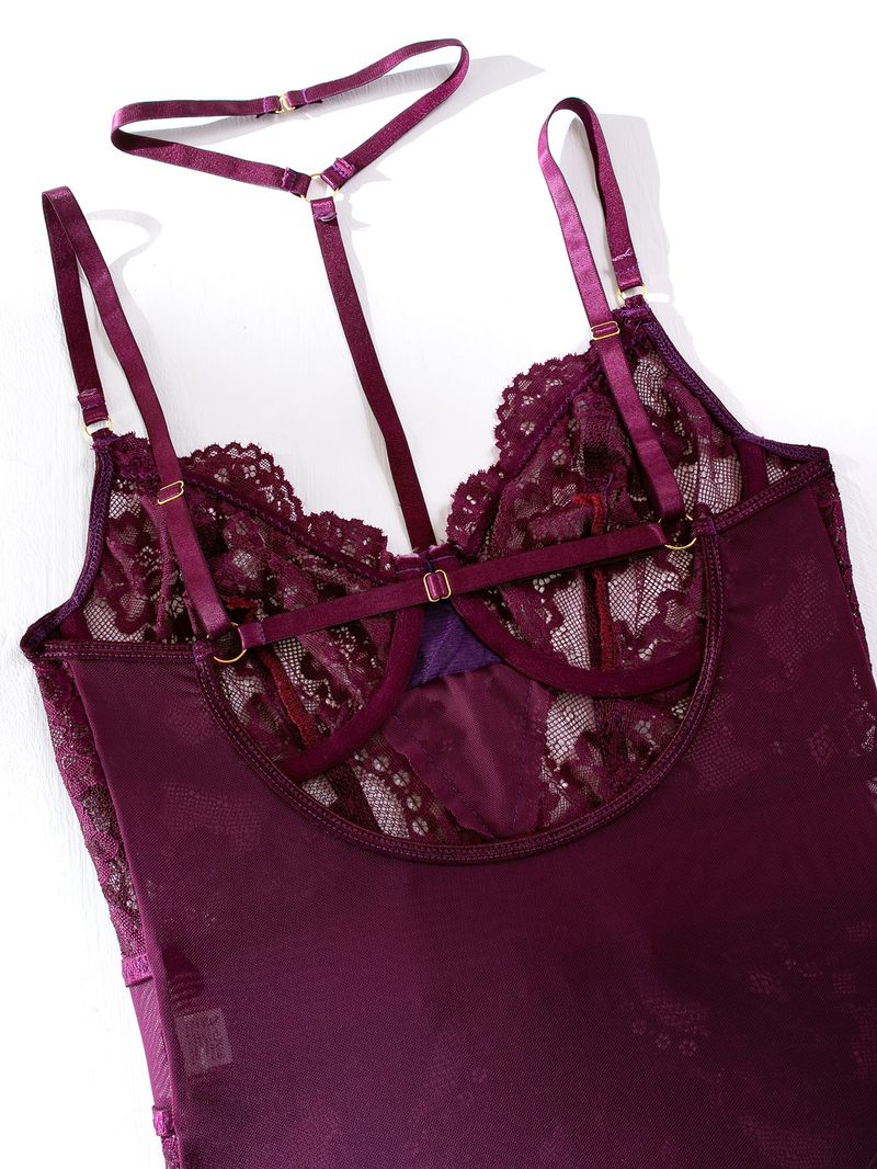 Damenbekleidung Außenhandel 2023 Neue sexy Dessous Sexy durchsichtiger, geraffter, schmaler Neckholder, rückenfreier Einteiler M2908_voghion.com