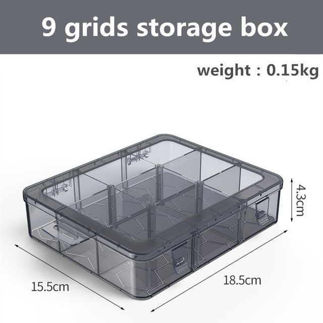 Organizer 9-24 Griglie Contenitore di stoccaggio regolabile Scomparto Scatola di stoccaggio in plastica Componente Supporto per viti Contenitore espositivo_voghion.com