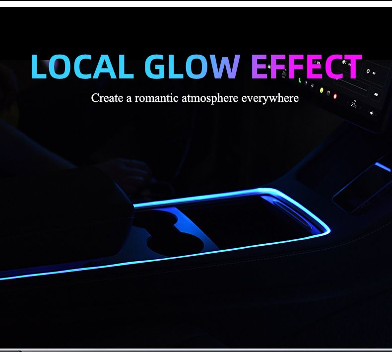Same Style Car LED Interior Ambient Decorative Central Control Dashboard USB Color-Changing Cold Light_voghion.com