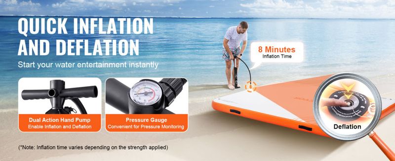 VEVOR Inflatable Floating Dock, 10 x 8FT Inflatable Dock Platform, Non-Slip Water Floating Dock Mat with Detachable Ladder & Portable Carrying Bag, Fl_voghion.com