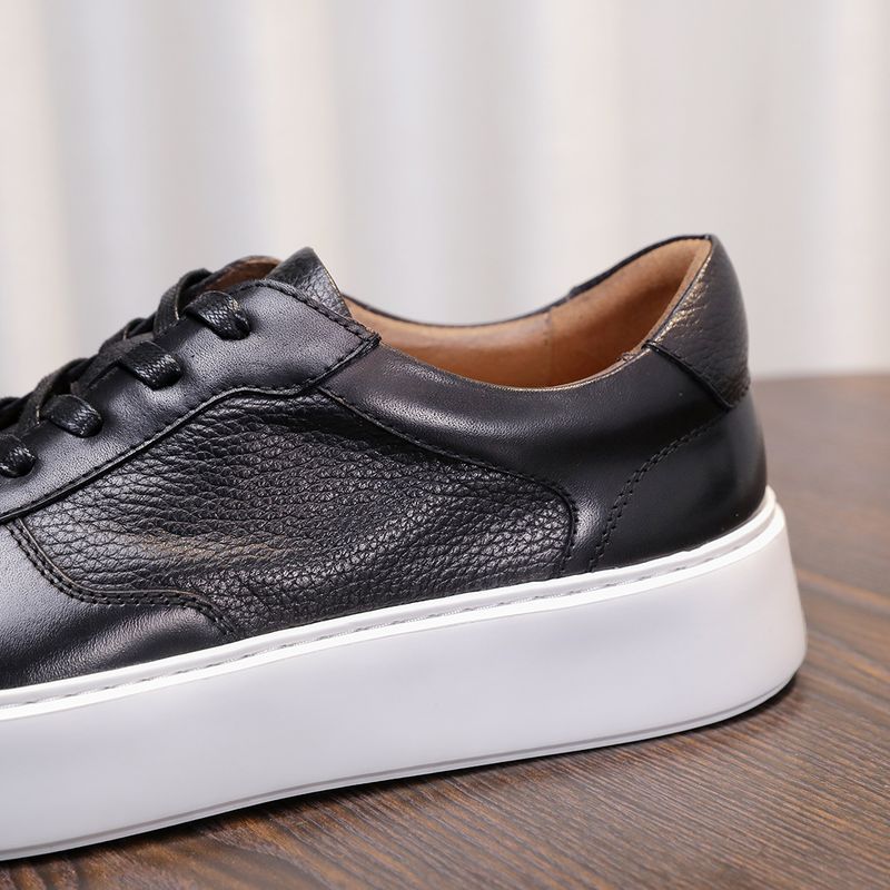 New Style 2025 New Breathable Leather Sneakers High-End Trendy Versatile Fashion Light Luxury Casual Men's Shoes_voghion.com