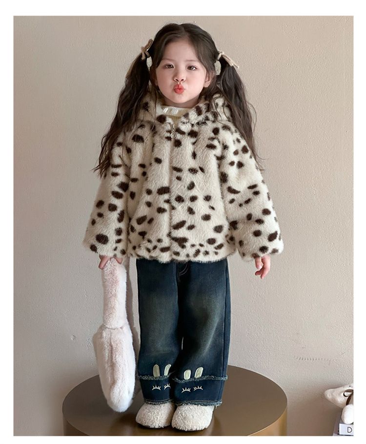 Mädchen Samt Verdickt Mantel Leopard Print 2025 Neue Stil kinder Modische Winter Kleidung Baby Mädchen Wolle Pullover Mantel_voghion.com