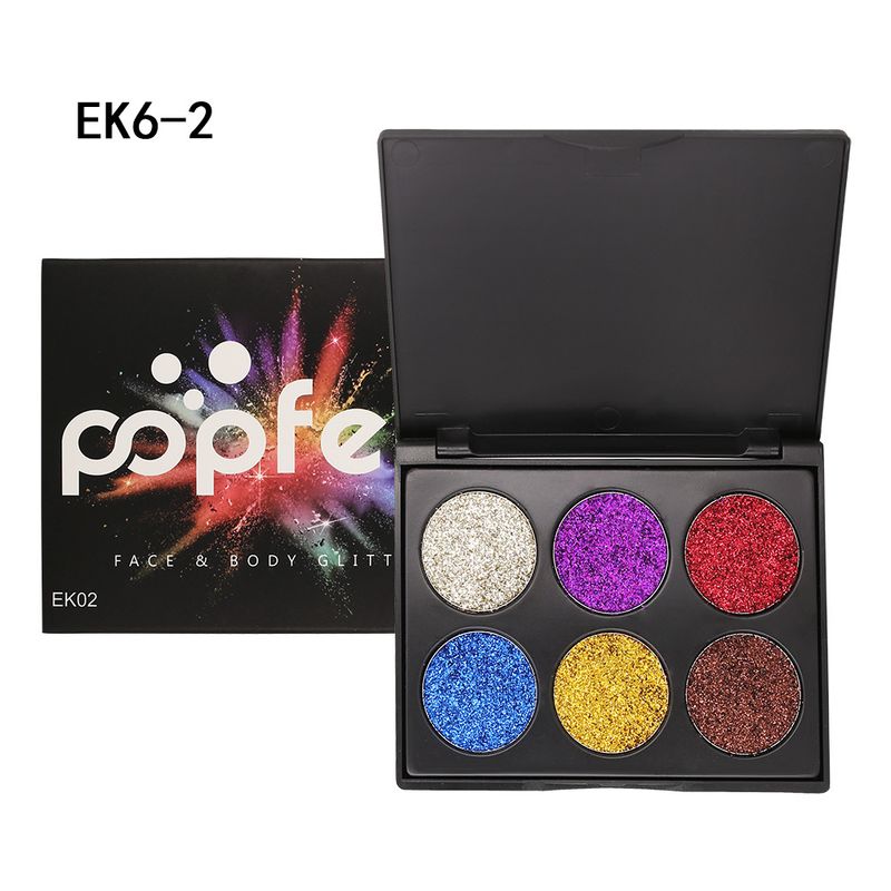 Lidschatten POPFEEL Neue 6 Farben Lidschatten Glitzerpuder Glitzer Glitzer Lidschatten Make-up-Palette_voghion.com