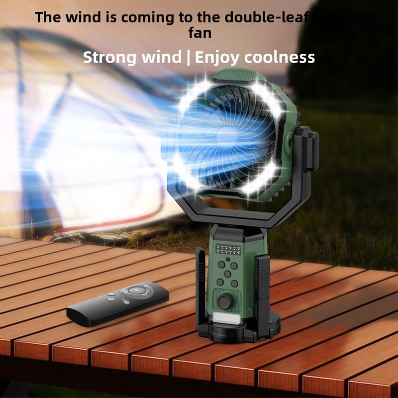 Nuovo ventilatore da campeggio portatile con treppiede, grande capacità, regolazione continua della velocità, ricarica retrattile_voghion.com